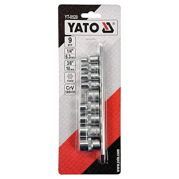 Наб. торц. гол. "ТОRХ" с переход. Е5-Е16 YATO YT-0520